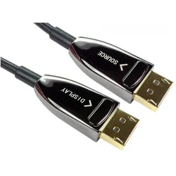 Cables Direct CDL 25m DisplayPort v1.4 AOC Cable (25 m), Videokabel, Schwarz