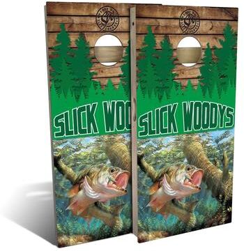 Skip's Garage Fishing Trip Outdoor Cornhole Board Set