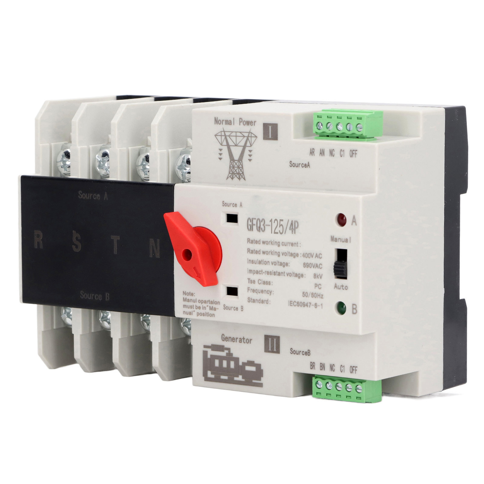 Cocosity Automatische Transfer Switch (ATS) Dubbele Voedingsbron met Tijdsgestuurde Schakelaar