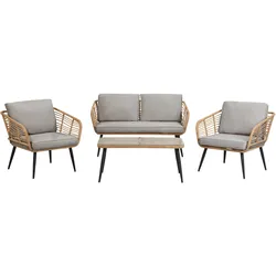 4-SITZER LOUNGE SET Rattan Natürlich Corinth Ii