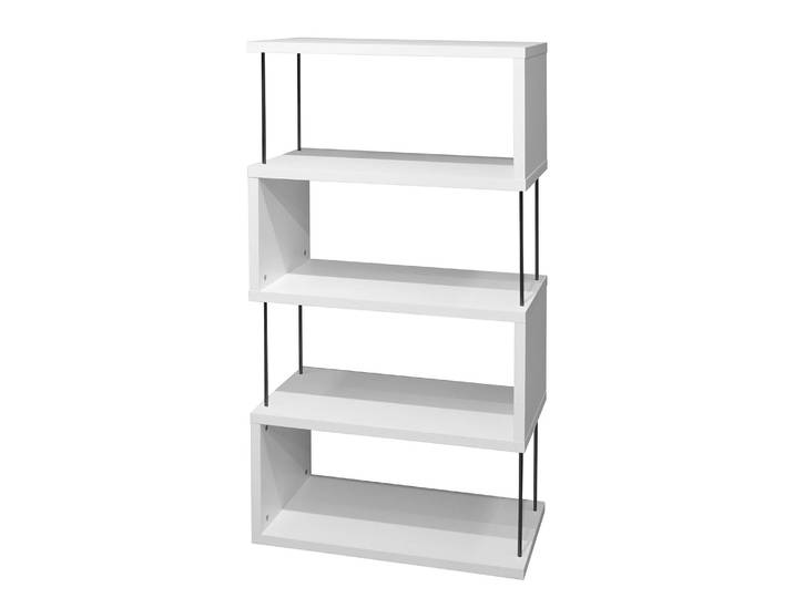 Regal Ault IV Spanplatte, foliert Stäbe: Metall, lackiert Weiß/Weiß 66cm