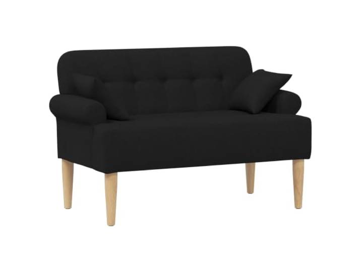 VIHHQGC Loveseat mit Knopfheftung Schwarz 120x65x79cm Stoff Polyester-Velours, Holzwerkstoffrahmen, atmungsaktiv, modernes Design, pflegeleicht