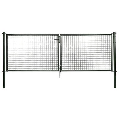 Zaundoppeltür ALBERTS "Wellengitter-Doppeltor mit Zubehör", grün, B:299cm H:100cm, Stahl, Tore, Höhe: 100 - 125 cm, Breite: 299 cm