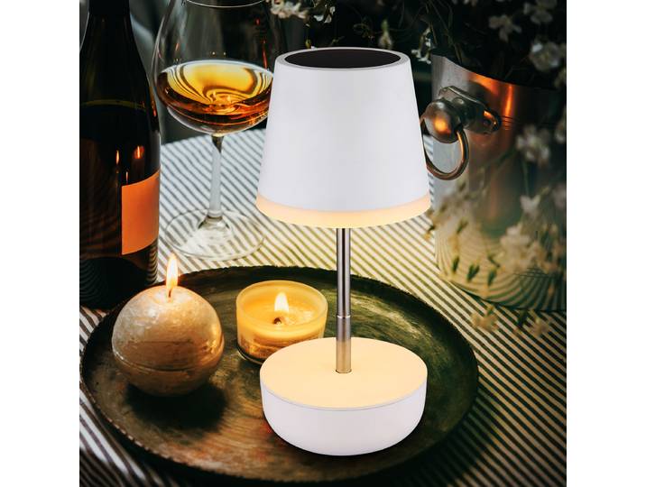 Lampe solaire 36638W Ø 11cm Blanc