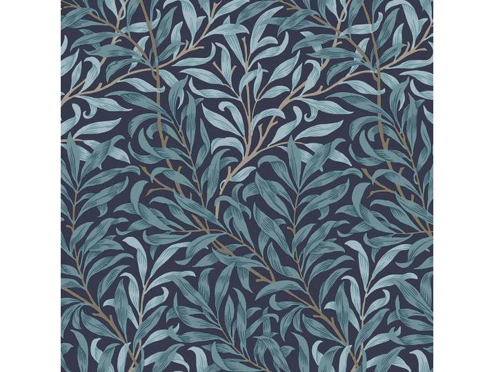 William Morris at Home Vliestapete Weidenzweig 1000x52cm, Blau, Papier, Kunststoff, Vintage, Rechteckig, 52x1000 cm, Tapeten & Wandverkleidungen, Vliestapeten