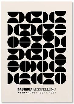 Inspired Living Bauhaus Wall Art Geometric Poster Print Modern Abstract Orange Sunrise Bicycle Decor 40x60cm No Frame c