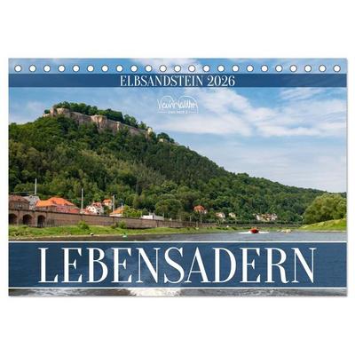 Lebensadern - Elbsandstein (Tischkalender 2026 DIN A5 quer), CALVENDO Monatskalender