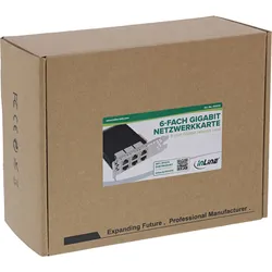 INLINE 6-fach Gigabit Netzwerkkarte, 6x RJ45 1 Gb/s, PCIe x4