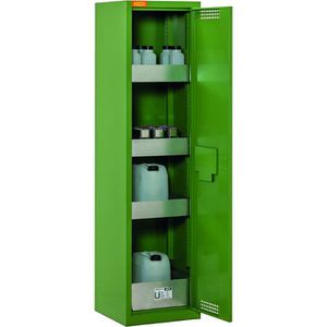 CEMO Umweltschrank 5/20, 11392, resedagrün, 50 x 195 x 50cm, 4 Wannenböden