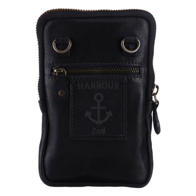 Mini Bag HARBOUR 2ND "Benita", Damen, Gr. B/H/T: 11cm x 16cm x 2cm, blau (navy), Rindsleder, Taschen, Umhängetasche, Schultertasche mit typischen Marken-Anker-Label