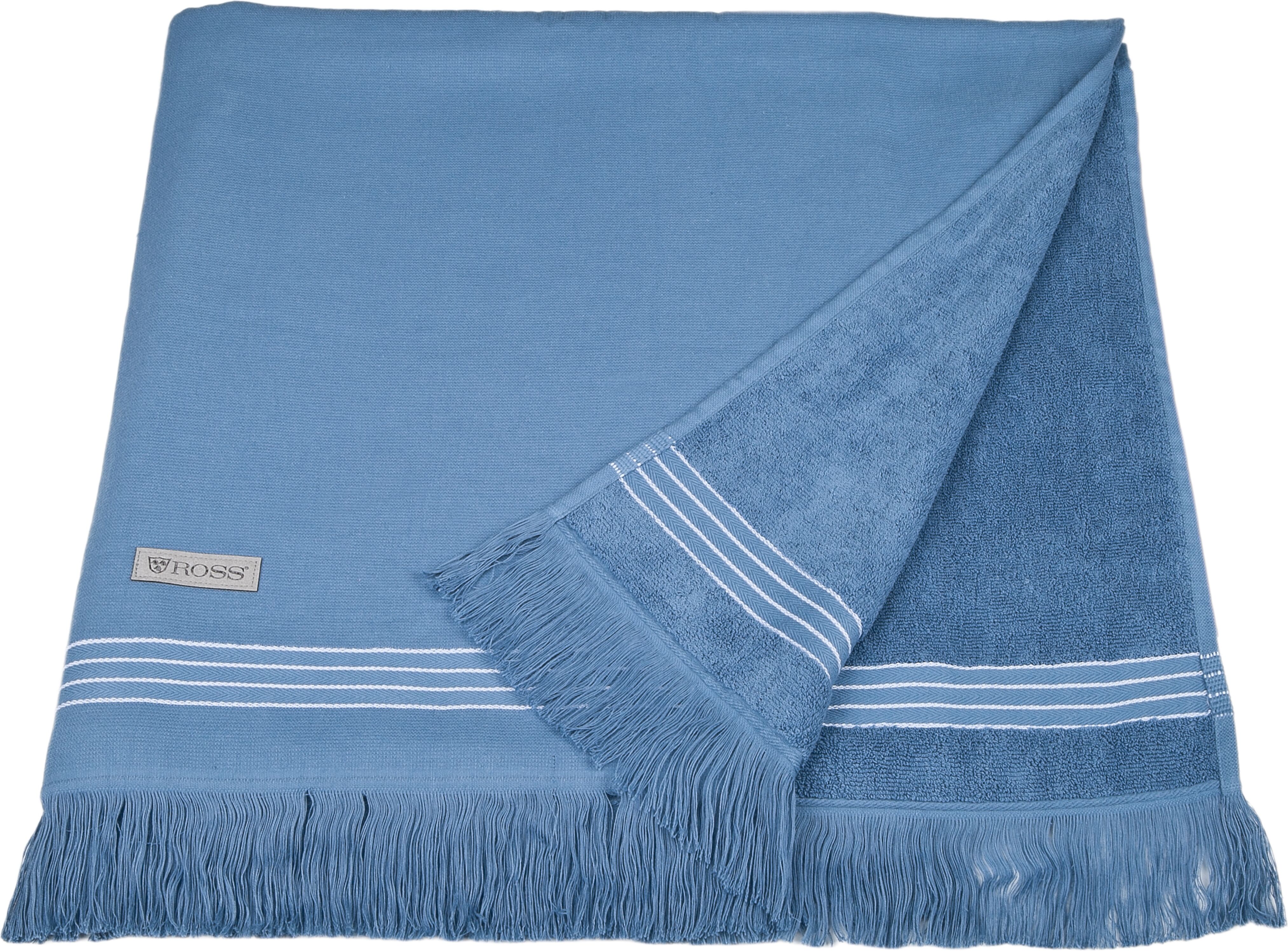 Hamamtuch ROSS "Hamam", blau (kornblau), B:90cm L:180cm, Hamam Frottier, Hamam Frottier, Handtücher, Hamamtuch, idealer Begleiter für Strand, Sauna oder Wellnessbereich kornblau B/L: 90cmx180cm, 1 Stk., Hamamtuch, Hamam Frottier