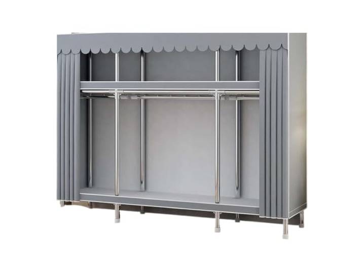 Einfacher Kleiderschrank mit Stahlrahmen, einfache Montage(Color-02-L200)