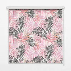 INNENROLLO - Fensterrollo - Rollo - 140x140 cm - Rosa und schwarze Blätter