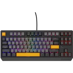 Genesis Klawiatura Thor 230 TKL Outemu Red (NKG-2082) (US, Kabelgebunden, Kabellos), Tastatur, Schwarz, Grau, Mehrfarbig, Orange