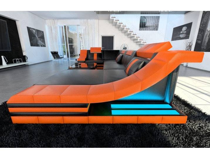 Wohnlandschaft Turino U-Form in Leder