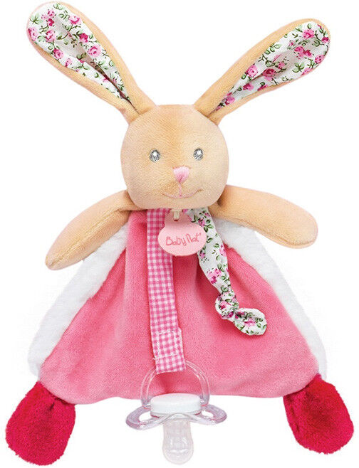 Baby Nat' Doudou attache sucette lapin POUPI rose - Baby Nat