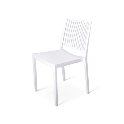 Stapelstuhl Baltimore, stapelbar bis 4 Stück, UV- & wasserbeständig, Sitzhöhe 460 mm, L 560 x B 460 x H 820 mm, Polypropylen, weiß, 4 Stück