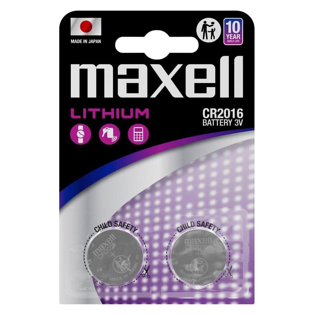 Maxell CR2016 Batterie (2 Stk., CR2016, 90 mAh) (MAXELL CR2016 2PCS BLIST)