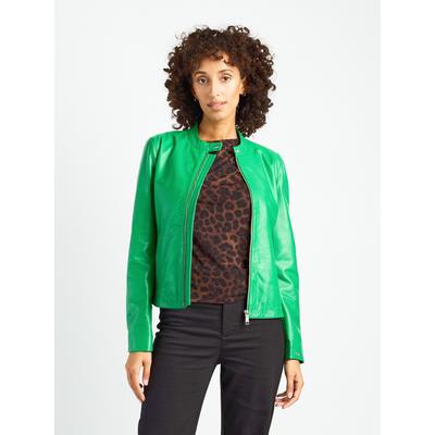 Lederjacke MAZE "42023007", Damen, Gr. XS, grün (evergrün), Obermaterial: 100% Lammleder. Innenfutter: 100% Polyester. Ärmelfutter: 100% Polyester, Jacken