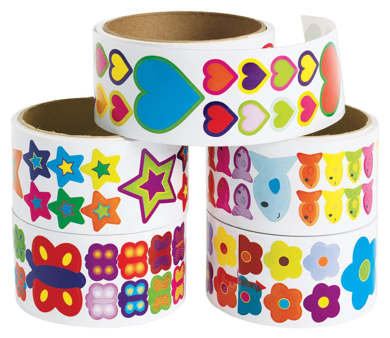 Colorations Kleurrijke sticker set met 5 rollen voor knutselplezier