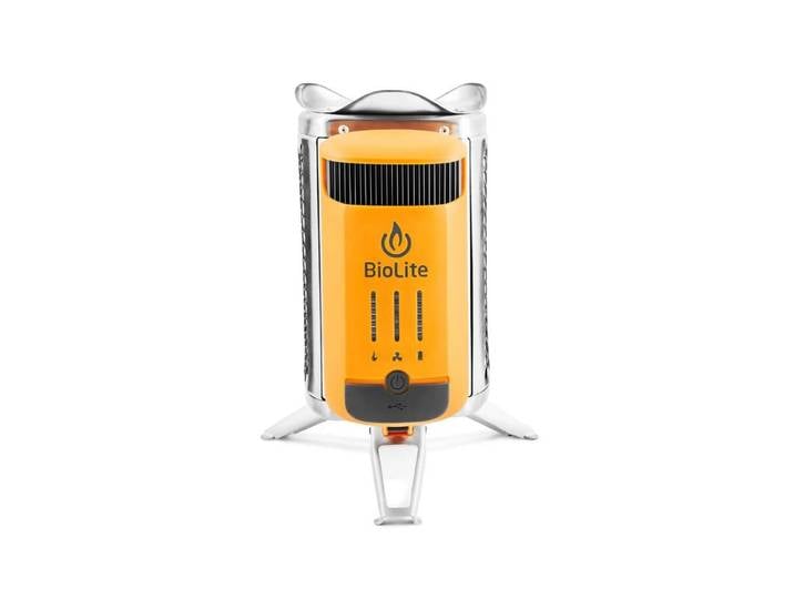 Holzkohlegrill BioLite Camping CampStove 2 + , gelb, B:12,7cm H:21cm, Grills, Holzkohlegrill