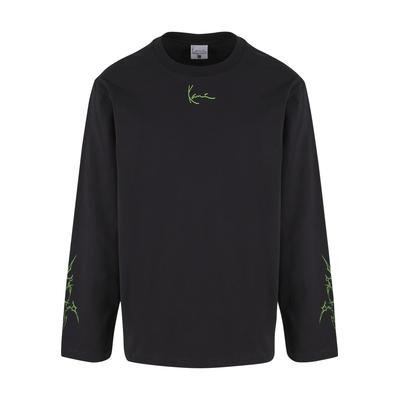Longsleeve KARL KANI "Karl Kani Karl Kani Small Signature Tribal LS", Herren, Gr. S, schwarz, 100% Baumwolle, bedruckt, normal, Rundhals, Shirts