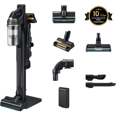 SAMSUNG Akku-Handstaubsauger "VS70H28HFC/WD, Jet 95S CompleteClean", schwarz (soapstone charcoal), B:25cm H:93cm T:20,2cm, Akkusauger, beutellos, 770 W, beutellos, Ersatzakku separat erhältlich