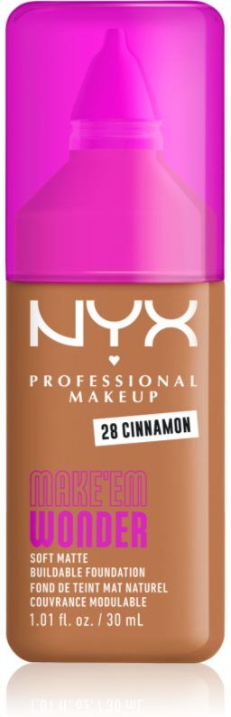 NYX Professional Makeup Make ‘Em Wonder lekki podkład matujący odcień 28 Cinnamon 30 ml