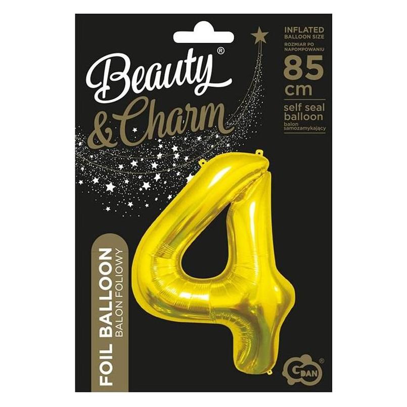 GoDan B&C Folienballon 4 Gold 85cm (1x) (47815808)