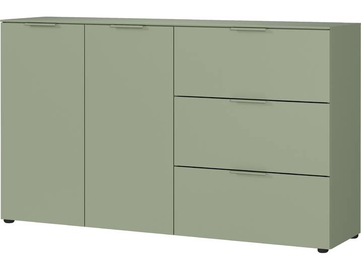 Sideboard GERMANIA Savoca , grün (taupegrün), B:151cm H:98cm T:40cm, Holzwerkstoff, Sideboards, Sideboard, Breite 151 cm, Soft-close, 2 Fußvarianten inkl., Made in Germany