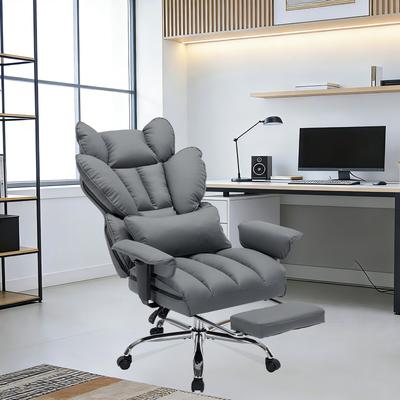 Garvee Big and Tall Office Chair with Footrest, 440LBS Capacity Heavy Duty Reclining Executive Chair