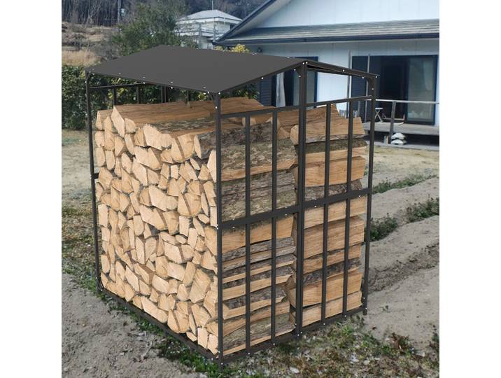 Support de bois de chauffage extérieur très grand avec couvercle support solide carré robuste avec couvercle étanche pour cheminée jardin
