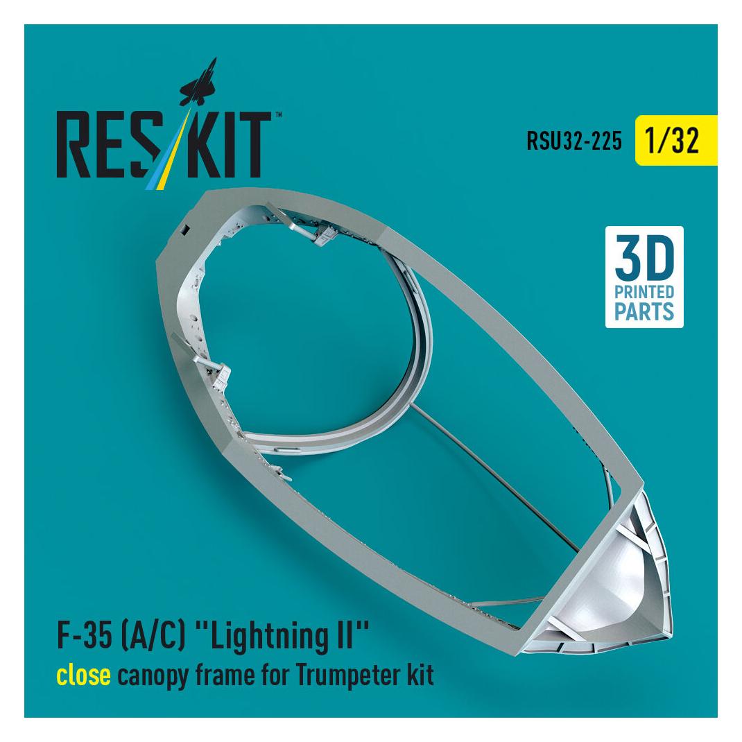 ResKit F-35 (A/C) Lightning II close canopy frame for Trumpeter kit (3D Printed) (RSU32-0225)