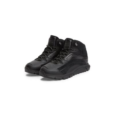 Sneaker TOMMY HILFIGER "HILFIGER WP MIX CHUKKA RUNNER", Herren, Gr. 41, Textil, schwarz, Lederimitat, Textil, Veloursleder, Schuhe Sneaker, Schnürboots mit Ösen, im Bergsteigerlook