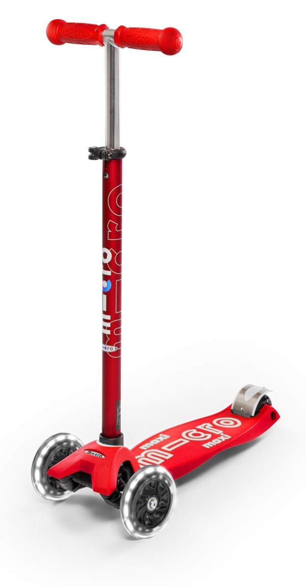 Kinderroller Maxi Deluxe LED, höhenverstellbar, 3 Räder, 5-12 Jahre