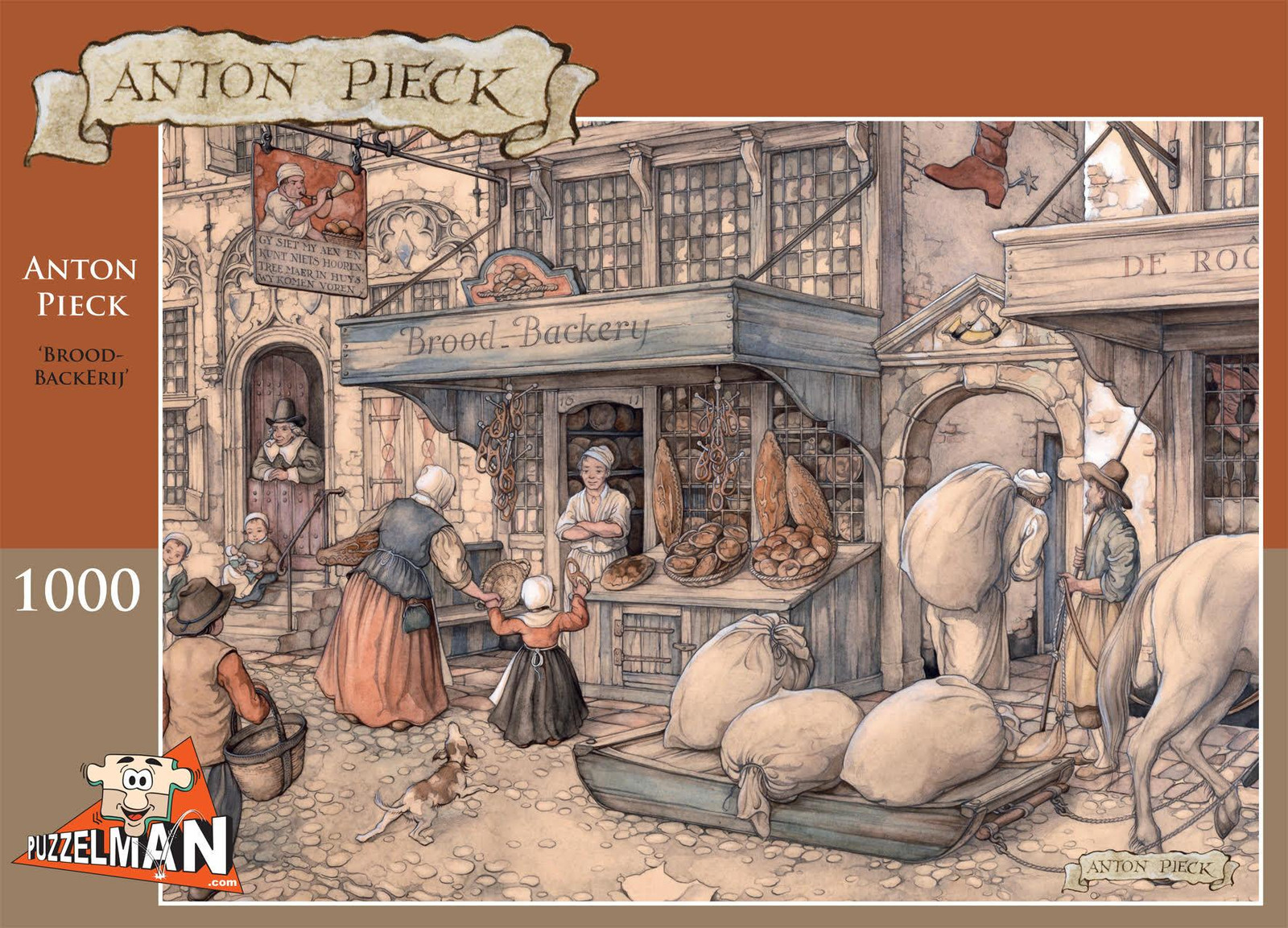 Anton Pieck Puzzelman Brood en Bakkerij 1000-delige puzzel