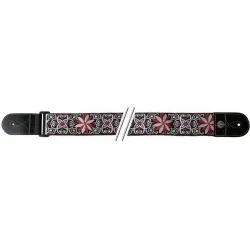 Gitarrengurt Folk Jacquard Red-White