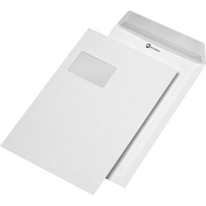 Securitex Versandtaschen weiß, C4, mit Fenster, haftklebend, Kraftpapier, 100 Stück