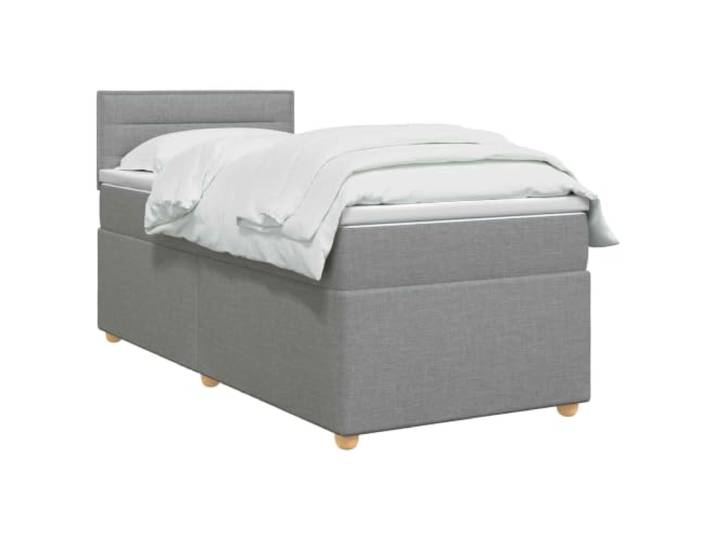 vidaXL Boxspringbett mit Matratze Hellgrau 100 x 200 cm Stoff Modernes Design mit klaren Linien, Passt sich deinem Stil und Komfort an, Ideale Unterstützung für alle Schlafpositionen