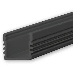 ISOLED LED Aufbauprofil SURF12, Aluminium, 200cm, Schwarz RAL 9005 ISO-113176