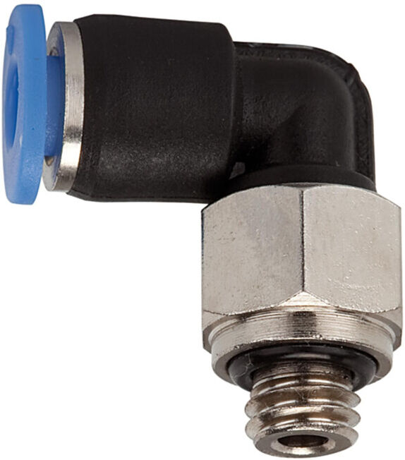 Riegler L-Raccord à visser »Série bleue« mini, pivotant, M6, PL-63 (PL-63)