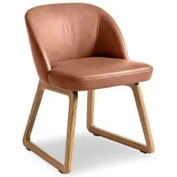 Segmüller Werkstätten Stuhl ohne Armlehne Louis02 Leder Braun Cognac