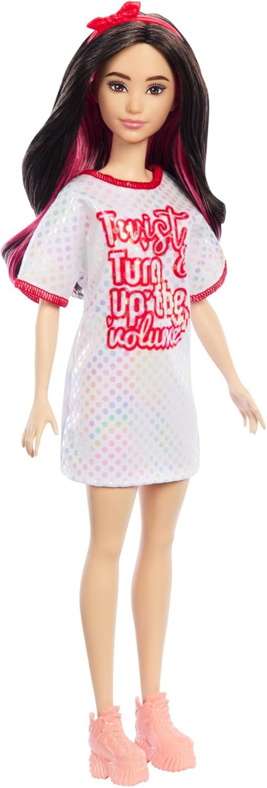 Barbie Fashionistas pop met witte T-shirtjurk