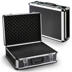 PeakTech Transportkoffer P 7305, abschließbar, aus Aluminium, mit Schaumstoff, wasserabweisend, 40,5 x 15 x 33cm
