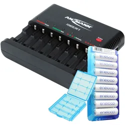 Panasonic eneloop Standard HR-3UTGB 8 Stück AA Mignon Akkus und Ansmann Powerline 8 Ladegerät