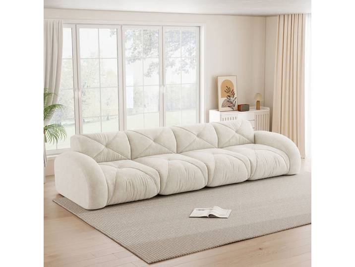 Canapé modulaire 4 places - MINIMAL - sans cadre - chenille douce - mousse 32D - sans montage