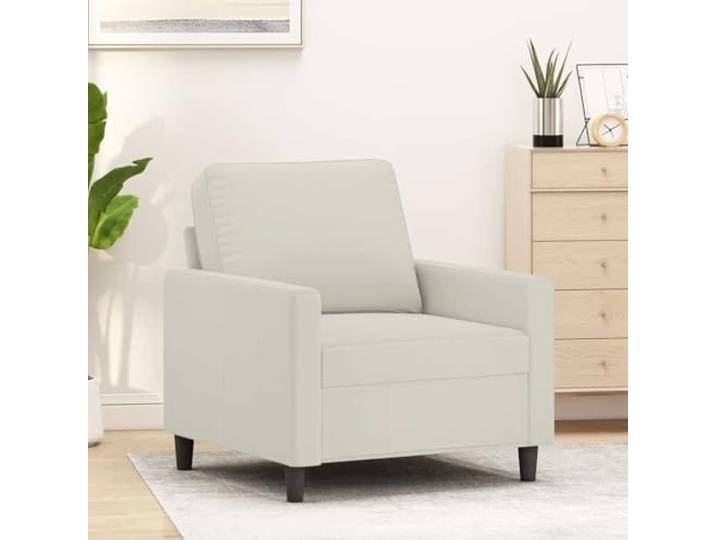 HEFZGDB Velours Sessel Creme 60 cm mit Metallgestell und Polsterung – Robuster Samtstoff für exzellente Entspannung, Lesen oder Fernsehen – Modernes Design mit hoher Stabilität