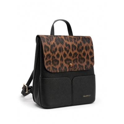 Rucksack "Leo", Damen, Gr. B/H/T: 28cm x 30cm x 11cm, schwarz, Polyurethane, COLLEZIONE ALESSANDRO, Rucksäcke Rucksack, mit vielen praktischen Fächern