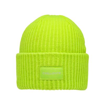 Strickmütze CHILLOUTS "Kara Hat", Damen, grün (lime), Rippstrick, Kunstfaser, unifarben, Mützen Strickmütze, dicker Rippenstrick