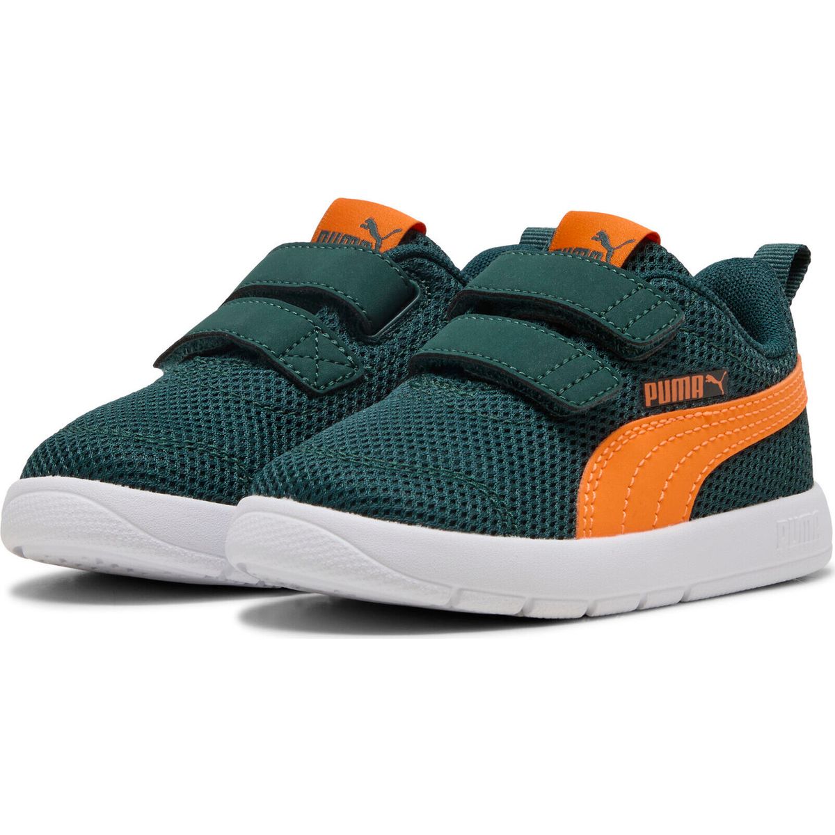 Puma Courtflex V3 Mesh Inf green terrain-orange glo (09) 6 398086-09-6